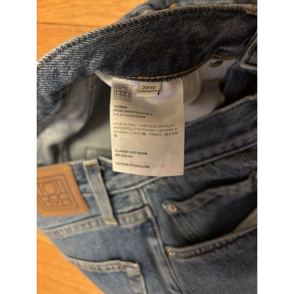 Toteme Classic Cut Denim Blue Cotton Vintage Wash Straight Leg Cropped Size 27 - Picture 8 of 12